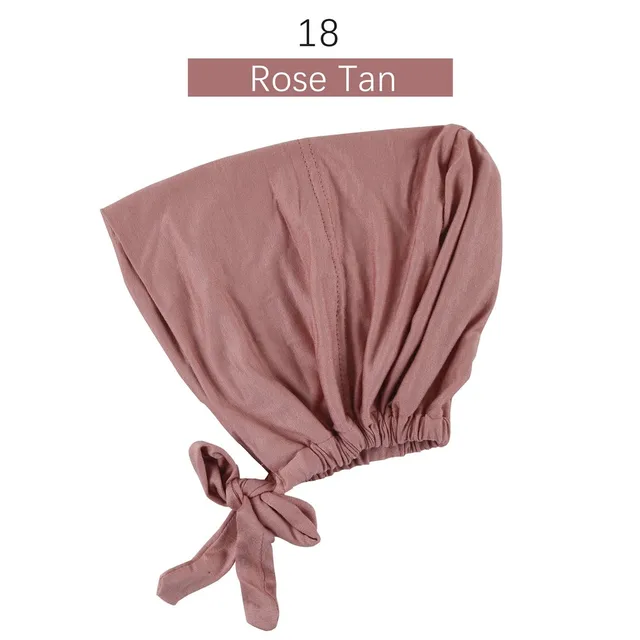Muslim Women Elastic Tie Back Inner Hijab Caps Cotton Jersey Stretch Underscarf Modal Bonnet Headwrap Turbante Mujer 18