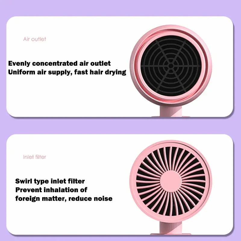 Hair Dryer Xiaomi Portable Anion Hair Dryer Quick Dry with Diffuser Blue Light Hair Care Professional Foldable Home Travel