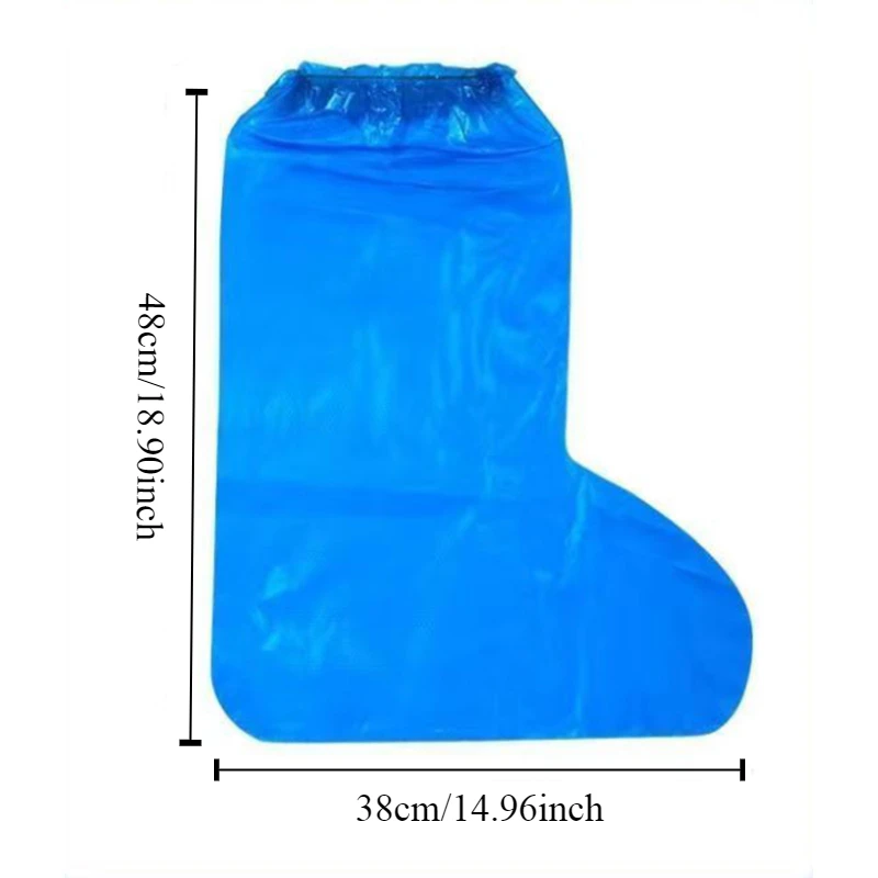 Shoe Covers 10PCS Blue White Rain Shoe Covers Disposable Plastic Waterproof Rain Shoe Covers Portable Tools Traveling in Rainy Days