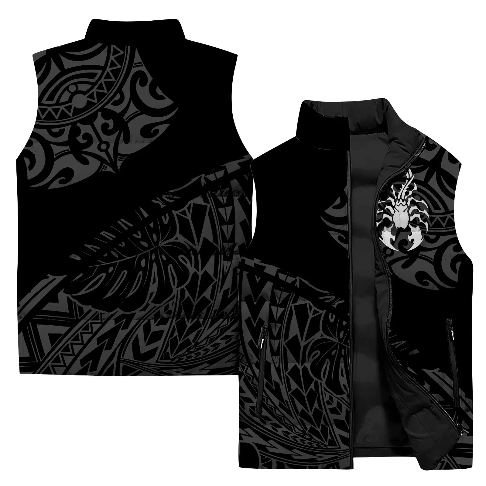 thumbnail image 1 of Chaleco con estampado de dragón personalizado, cómodo y cálido, moderno y versátil, chalecos deportivos de ocio para hombres, chalecos para hombres, ropa para hombres, 1 of 5