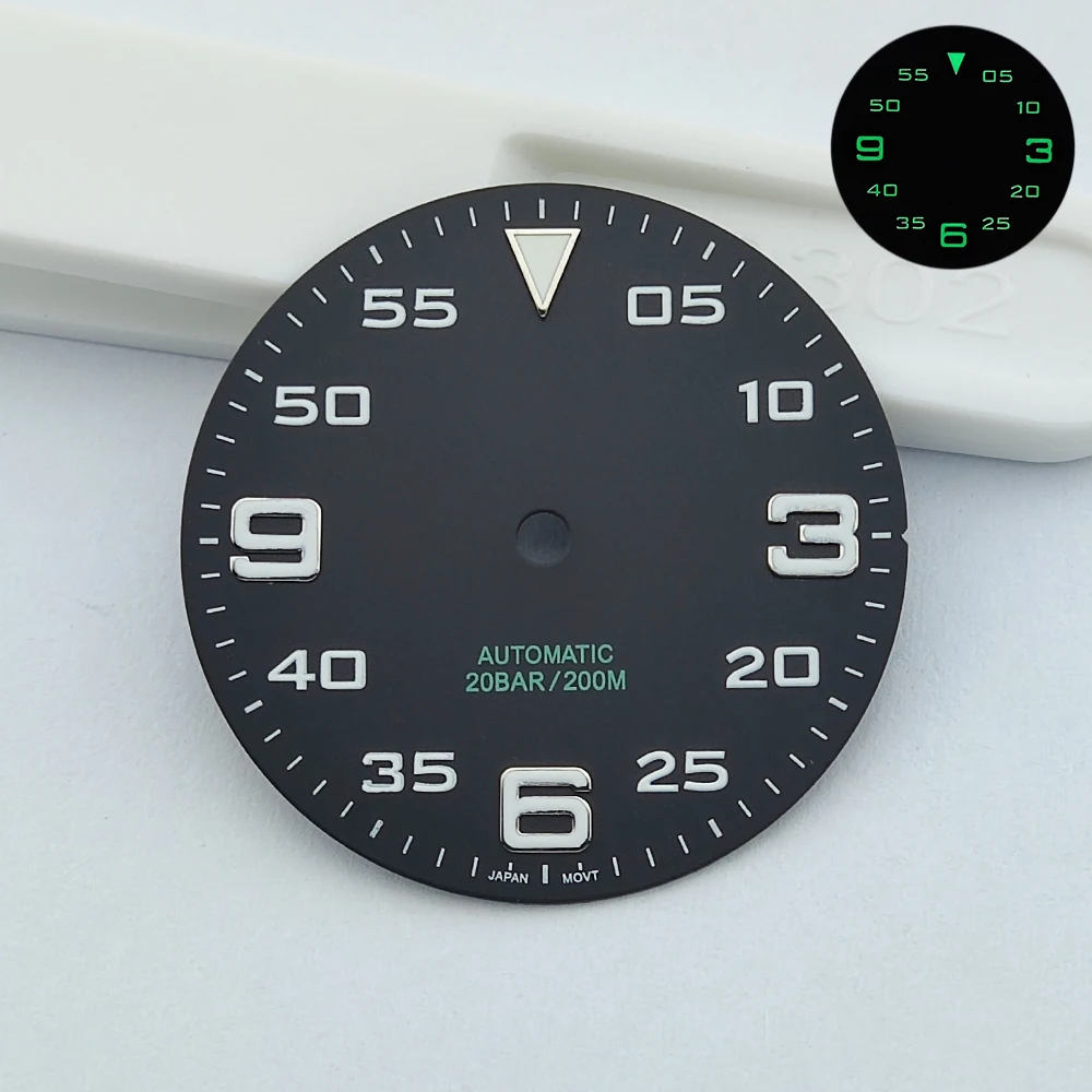 Green Luminous Watch Dial 28.5mm - Stylish Modified Watch Accessories