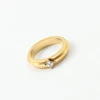 High End PVD Fashion Shinny Square Zirconia Stainless Steel Ring for Women Girl Daily Wear Jewelry 1
