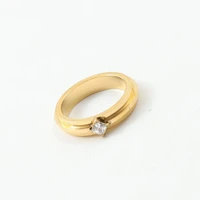 High End PVD Fashion Shinny Square Zirconia Stainless Steel Ring for Women Girl Daily Wear Jewelry 1