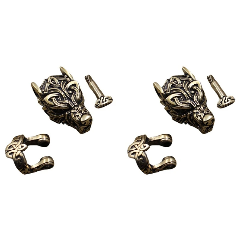 

2X DIY Accessories Bracelet Braided Umbrella Rope Multi-Function Buckle Brass Outdoor Gadgets Personality Tail Buckle-A