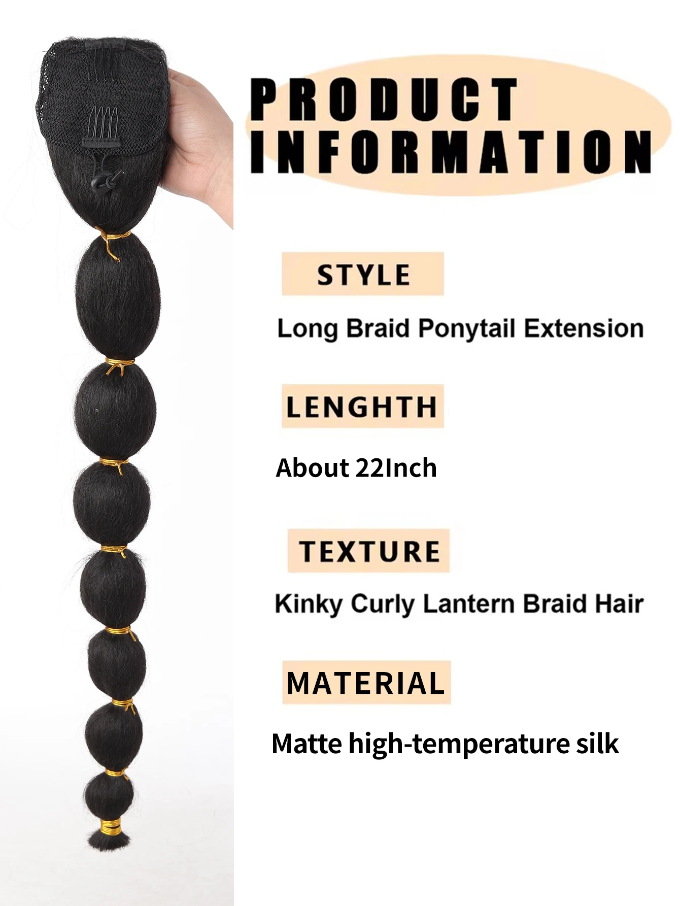 Synthetic Afro Puff Ponytail Extension for Women 22 Inch