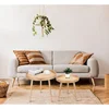 Round Coffee Table Set of 2, Small Mid Century Modern Rattan Coffee Table, Boho Side Table End Tables for Living Room Bedroom 5