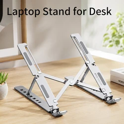 Ergonomic Foldable Metal Laptop Stand and Adjustable Notebook Holder (Silvery)