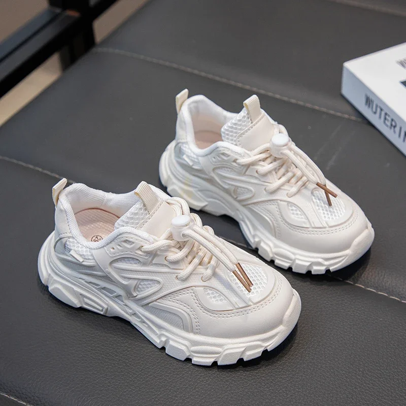 Children's Sneakers for Boy Fashion Girls Causal White School Tennis Shoes Non-slip Simple Kids School Running Sneakers Classic