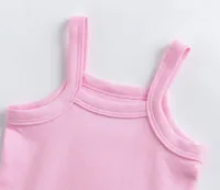 Summer 0-48M Baby Girl Clothes  Cotton Material Vest Baby Jumpsuit Solid Color Soft And Comfortable Newborn Baby Bodysuit 6