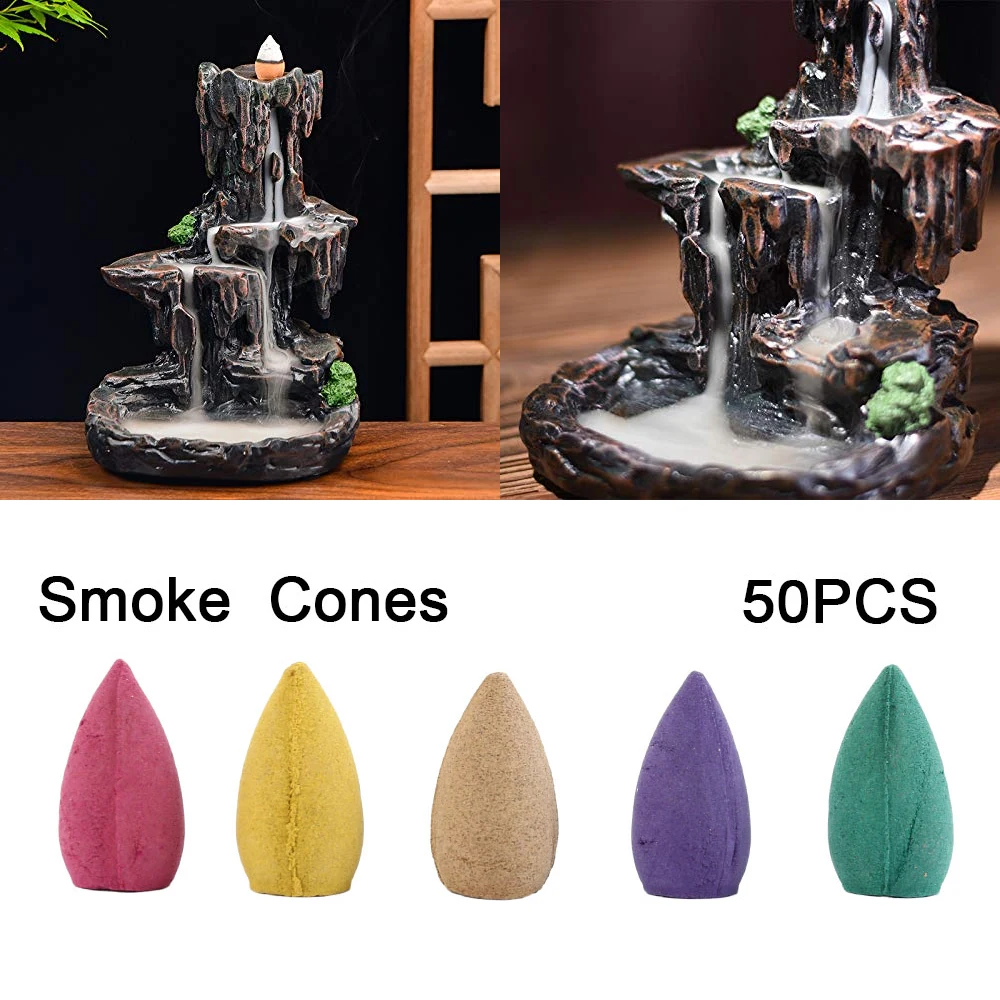 Incense Cones Fragrance Incense Sandalwood Mixed with Natural Incense Stick Fragrant Cone Aromatherapy Lavender Rose Jasmine