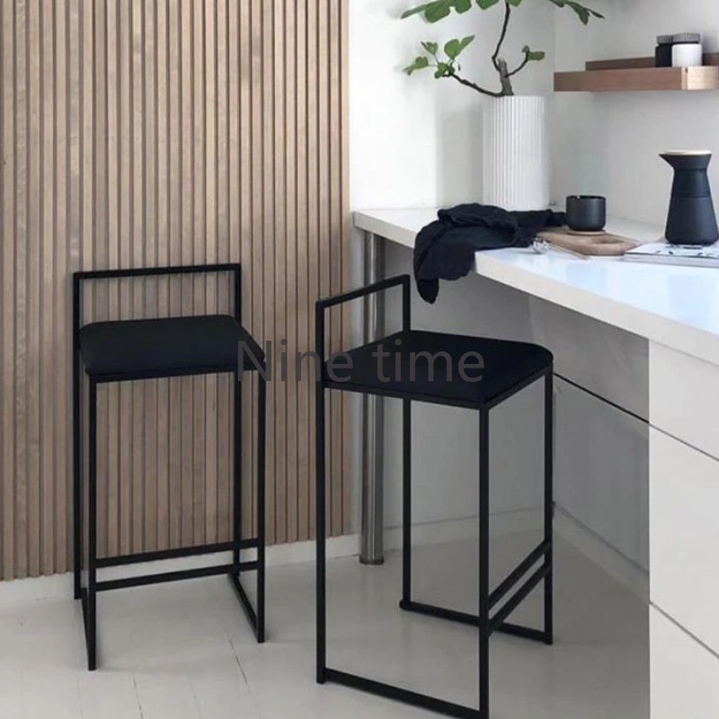 

Minimalistic Black Bar Chairs Vanity Counter American Party Island Bar Stools Leisure Kitchen Taburetes Altos Cocina Furnitures