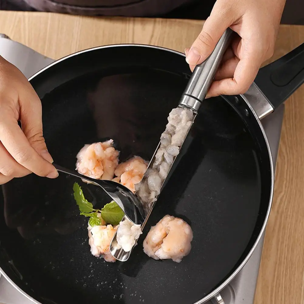 1 Set Meatball Mold Convenient Stainless Steel Meatball Maker With Spoon Kitchen Gadget For Household