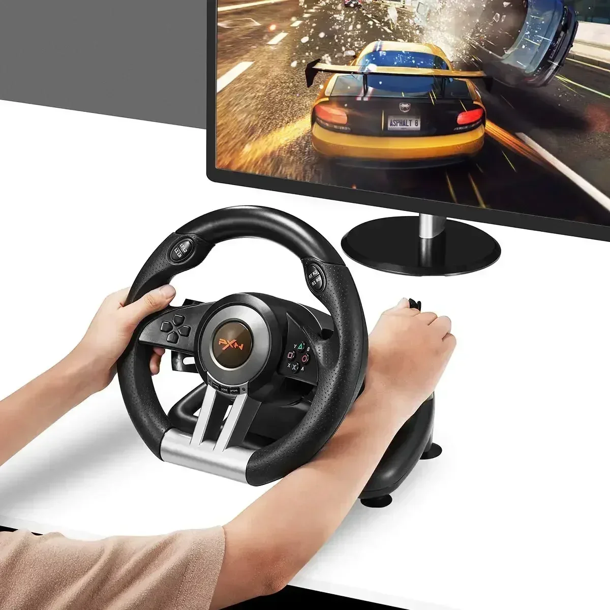 PXN V3 심레이싱 스티어링 휠, 닌텐도 스위치, XSX, XSS, PS3, PS4, Xbox One PC 게이머용, 맞춤형 180 ° 게임 레이싱 휠