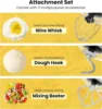 NEW 660W 10 Speed 6 Quart Tilt-Head Kitchen Electric Food Mixer with Beater, Dough Hook, Wire Whip and Egg Separator, Gray 4