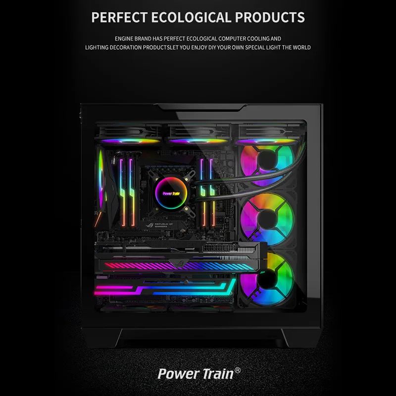 3PIN Graphics Card GPU Bracket with Built-in 5V ARGB Strip Adjustable Length and Height Stable Support & Anti-Deformation