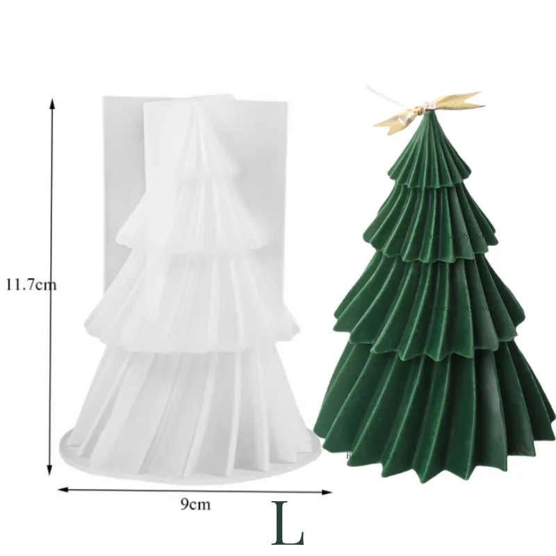 Festive 3D Christmas Tree Silicone Mold for DIY Candle & Soap Making