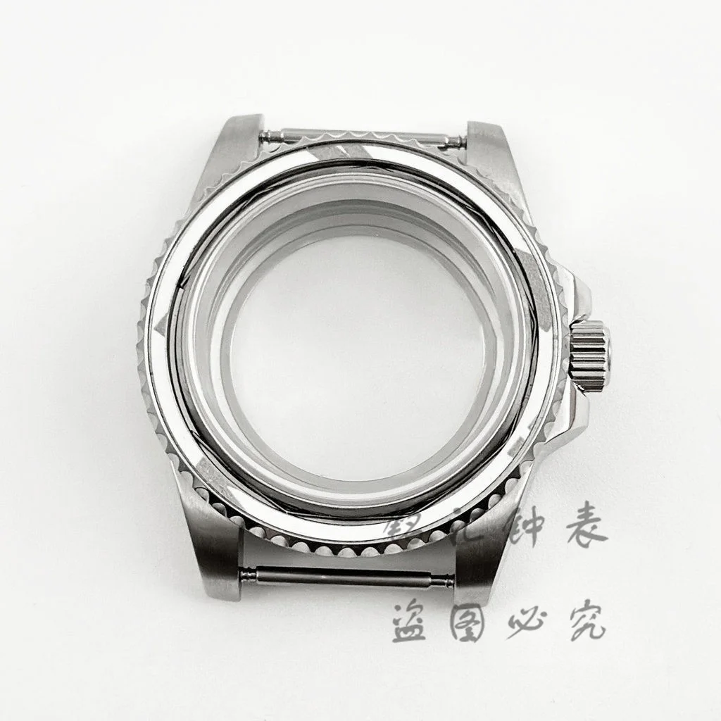High-Quality 40MM GMT Watch Case with Aluminum Bezel, Stainless Steel Finish