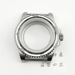 High-Quality 40MM GMT Watch Case with Aluminum Bezel, Stainless Steel Finish for NH34 NH35 NH36 Case (No Bezel GlassBack B)