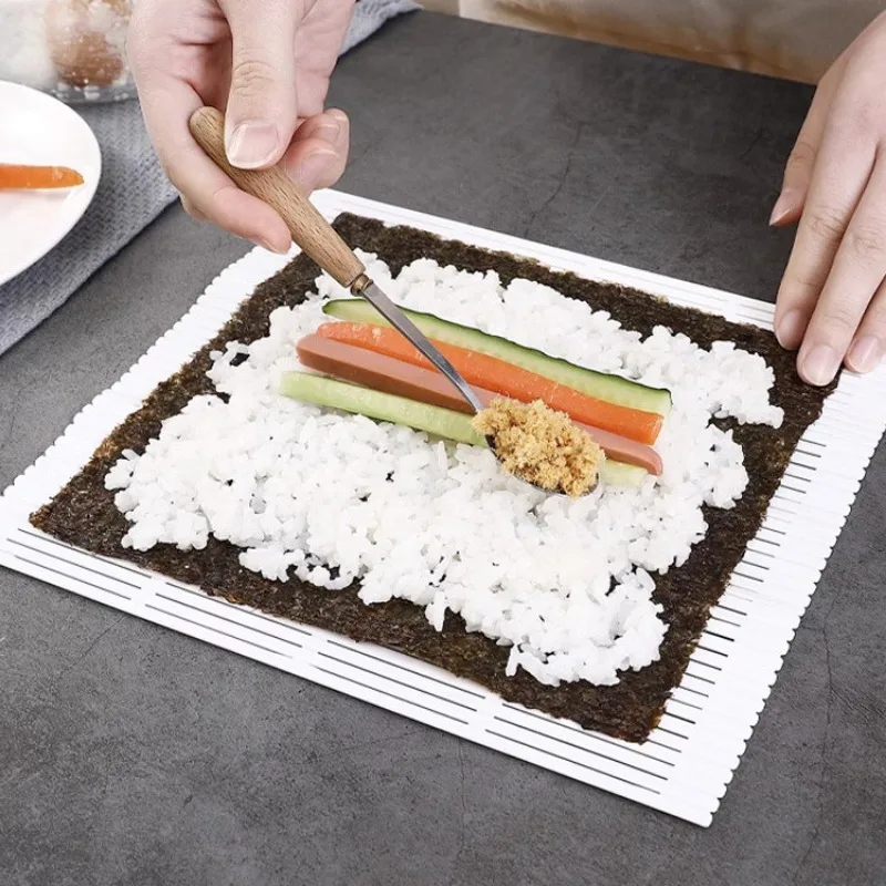 1개입 스시 롤 매트 - 완벽한 김밥과 주먹밥을 위한 간편한 논스틱 표면 - 내구성 있는 플라스틱 소재