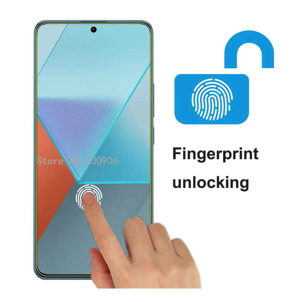 Für Xiaomi Redmi Note 13 Pro 5G Displayschutzfolie Fingerabdruckentsperrung Bildschirmabdeckung Transparente Hartglasfolie Kante 9H – Detail 3