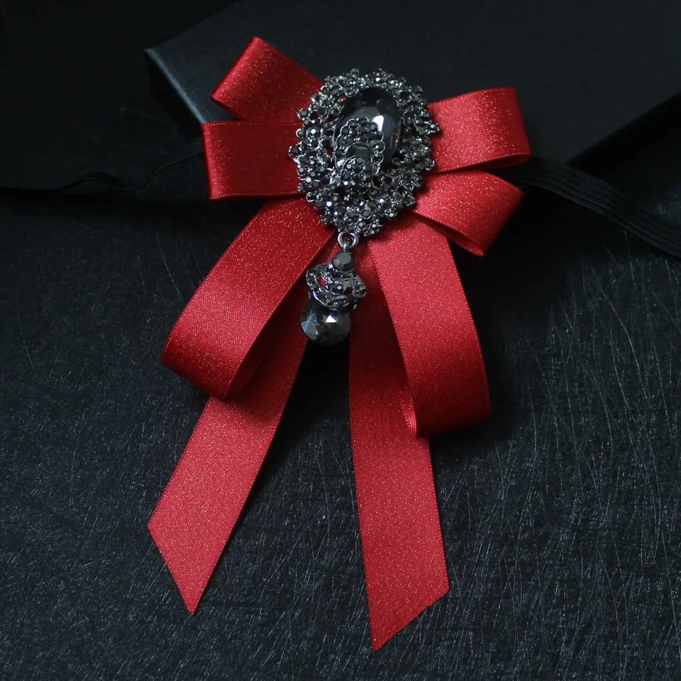 Lovacely Men & Women Ribbon Bow Tie Fashion Rhinestone