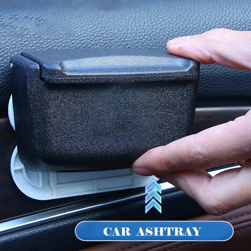 Car ashtray Universal Car Ashtray With Led Lights Smokeless Portable Ash Tray With Cover