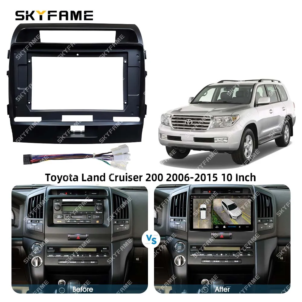 Android, rádio estéreo, Dash Fitting Panel Kit para Toyota Land Cruiser 200