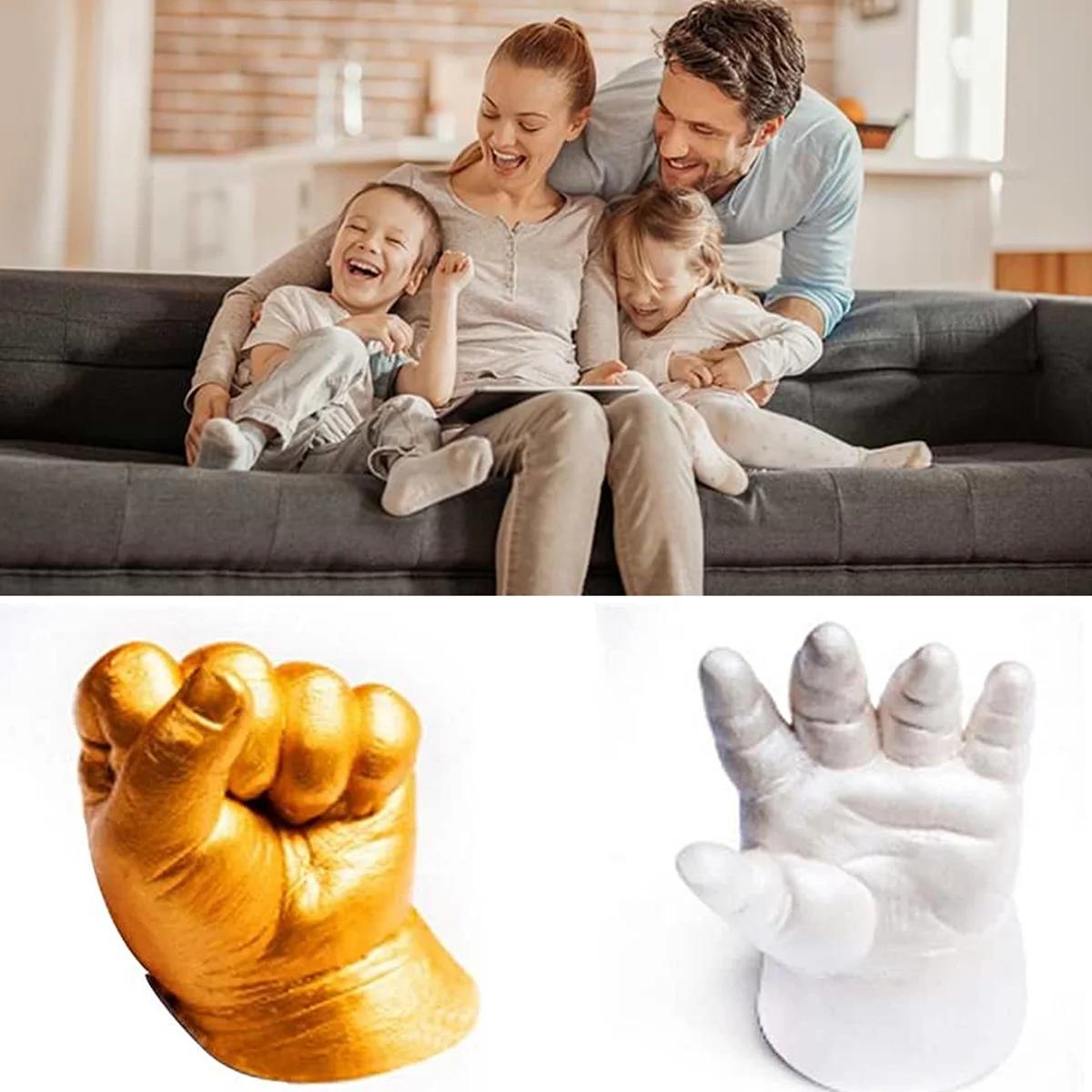 Hand and Footprint Kit Creative 3D Clone powder baby hand model Clone powder children full moon hand footprint souvenir model hand and footprint clay