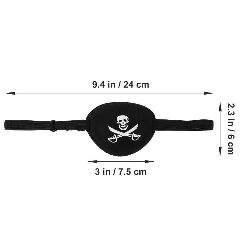 Description Picture 6 of itemAdult Pirate Eye Patch Skull Crossbone Eye Patch Eye Mask For Halloween Party Cosplay Black Eye Mask Pirate Style Eye Patch