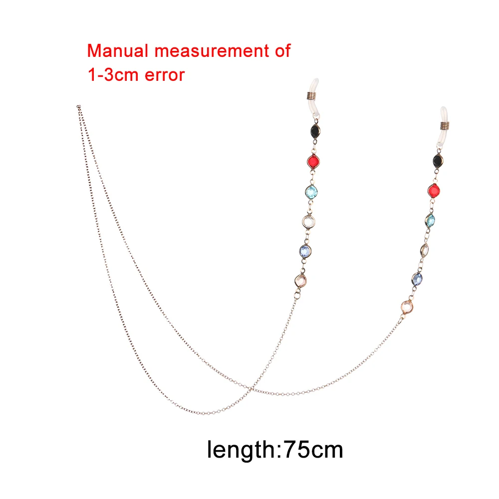 Fashion Metal Crystal Sunglasses Chains Round Beaded Eyeglass Chain Mask Holder Glasses Chain Mask Lanyard Jewelry For Women