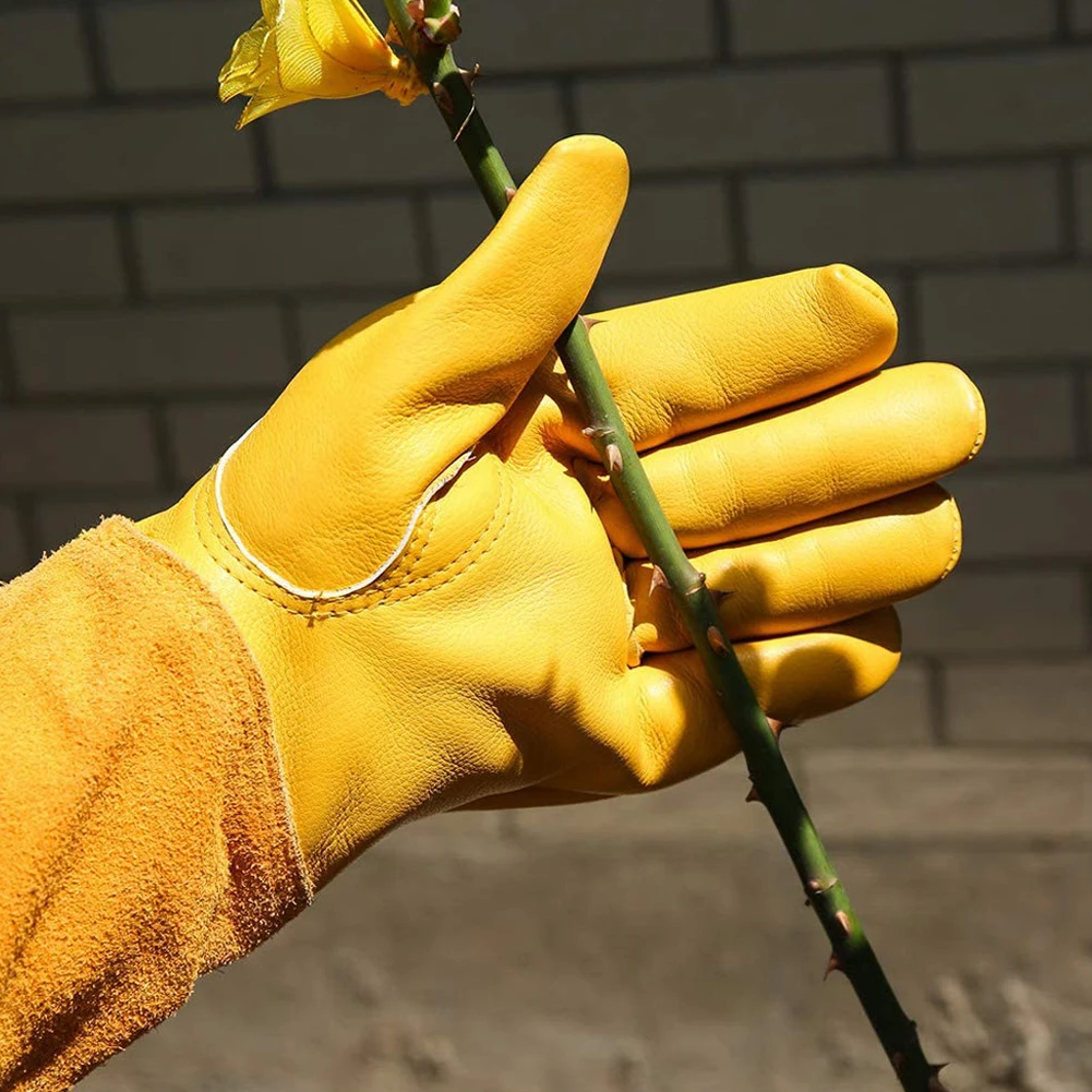 1/2 Set Rose Pruning Gloves Sheepskin Breathable Leather Gardening Gloves With Forearm Protection Best Garden Gift