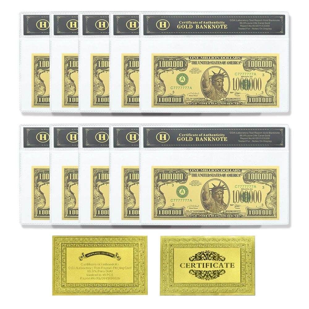 EUA Estátua da Liberdade Notas de Ouro, Um Milhão de Dólares Notas, Estátua  Presidencial, Notas Comemorativas, Decoração - AliExpress