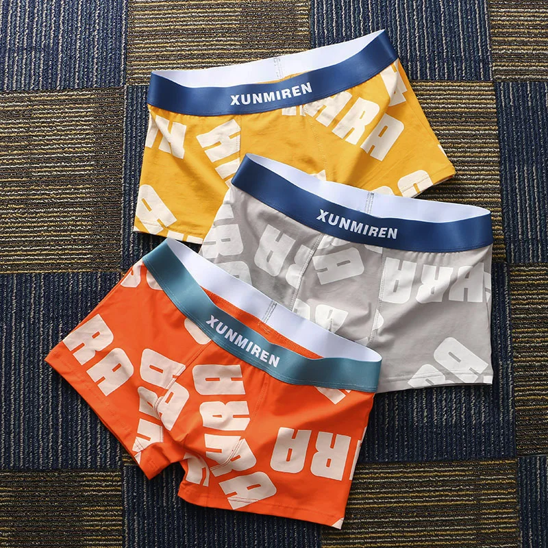 

Men's Boxer Shorts Youth Underwear Boxers Breathable Panties Homme Fashion Printed Underpants Cotton Boxershorts Calzoncillos