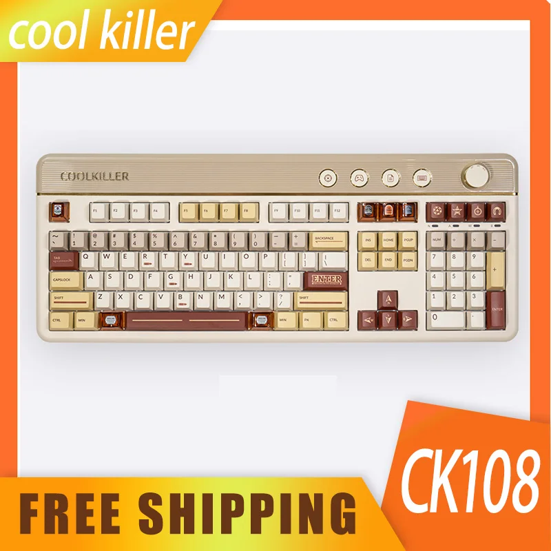 Крутая беспроводная клавиатура Ck108 с Bluetooth, трехрежимная Магнитная стандартная механическая клавиатура для компьютера, подарок