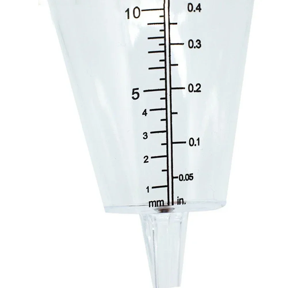 1 Pcs Rain Meter 50mm Max Measure Range Cone Rain Cup Fence Deck Building Garden Plug-in Transparent Gauge