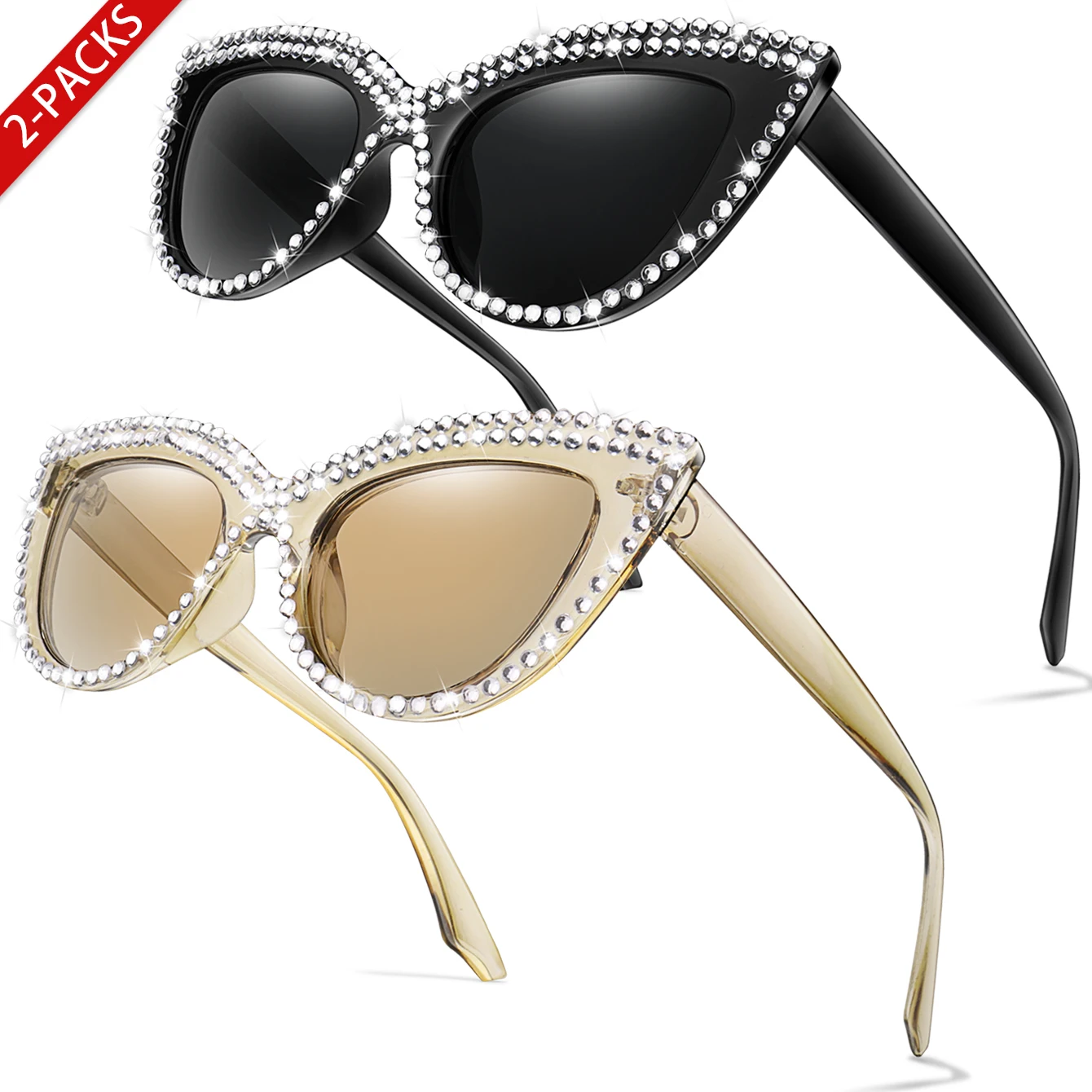 Limation Womens Cat Eye Glasses Diamond Decorated