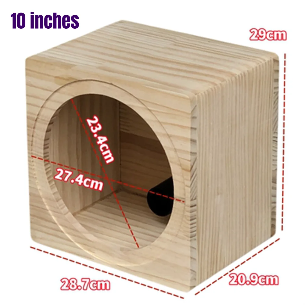 DIY Vehicle Audio Modification Accessory Speaker Housing 10- inch Speaker Empty Box Car/Home Solid Wood Subwoofer Box