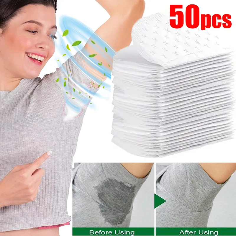 Underarm pads dress clothing perspiration deodorant pads armpit care sweat absorbent deodorant for women men 50/20/10pcs disposable sweat pads