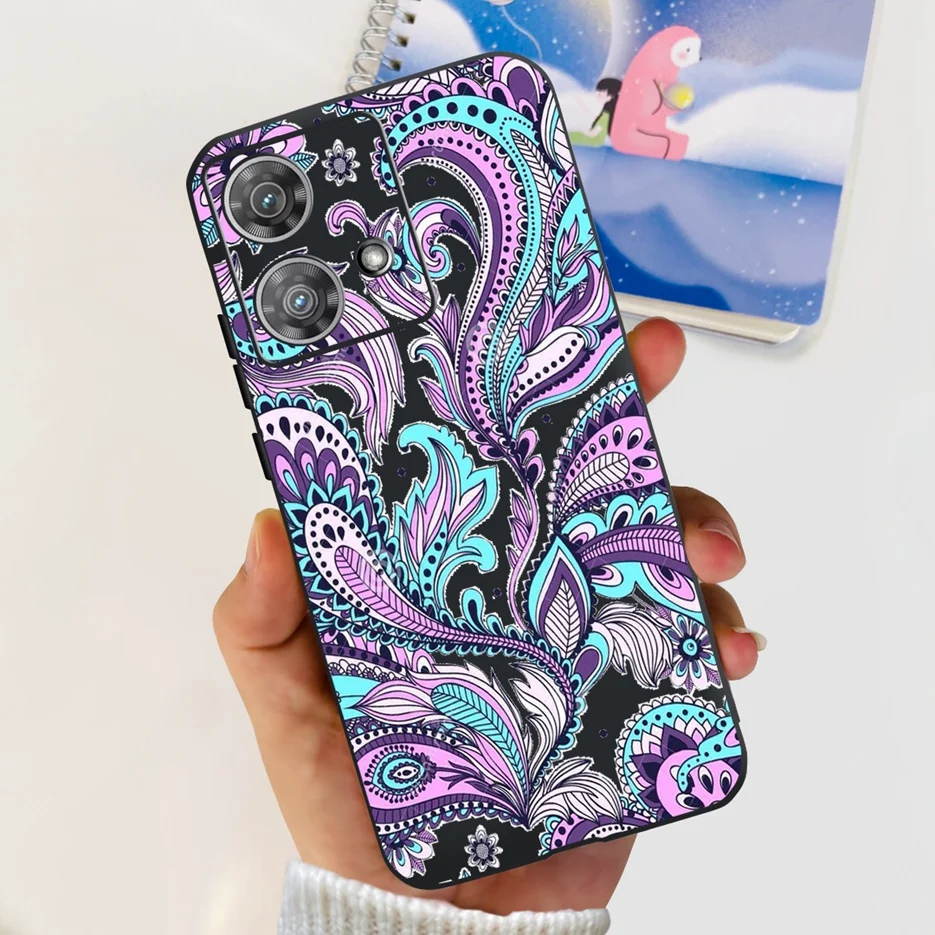 Cute Cat & Butterfly Soft Silicone Phone Case for Motorola Edge 40 Neo - Stylish Protective Back Cover