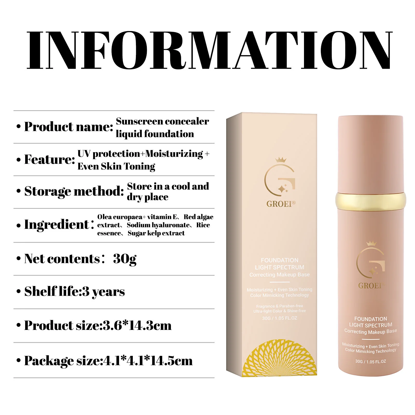 Waterproof Full Coverage Concealer For Face Longwear Natural Finish_voghion.com