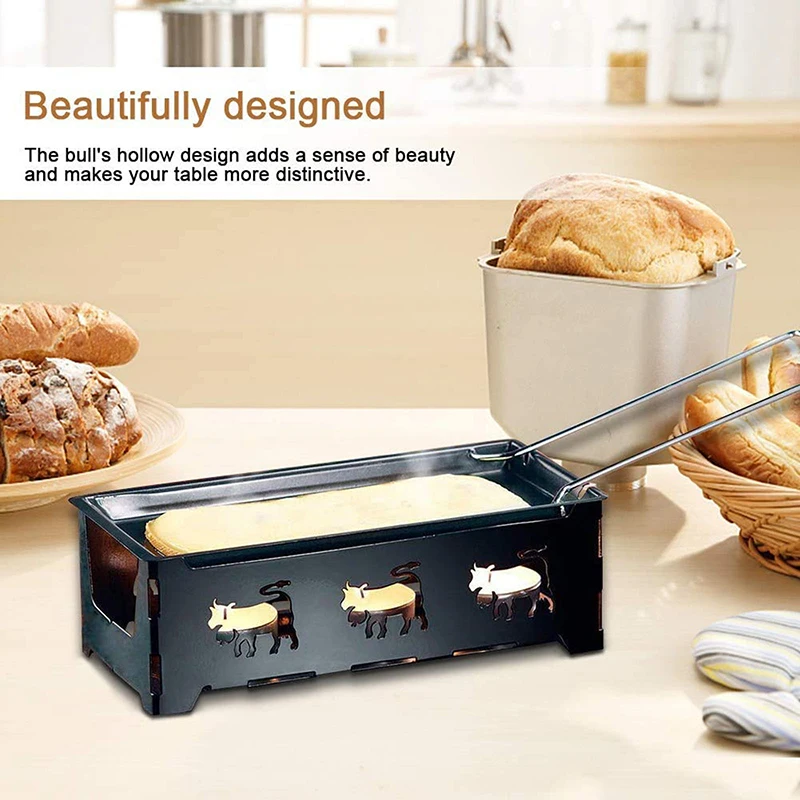 Milk Cheese Portable Non-Stick Metal Cheese Raclette Oven Grill Plate Rotaster Baking Tray Stove Set Kitchen Baking Tools