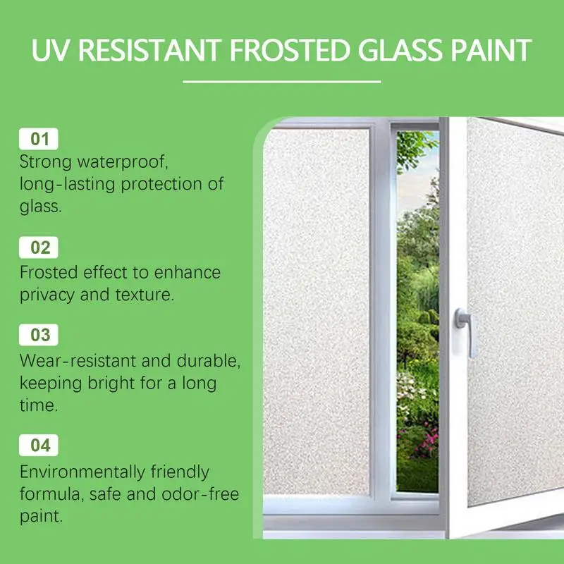 Frosted Glass Film Paint UV Resistant Frosting Glass Paint 5.29oz Window Privacy Water-resistant Frosted Spray For