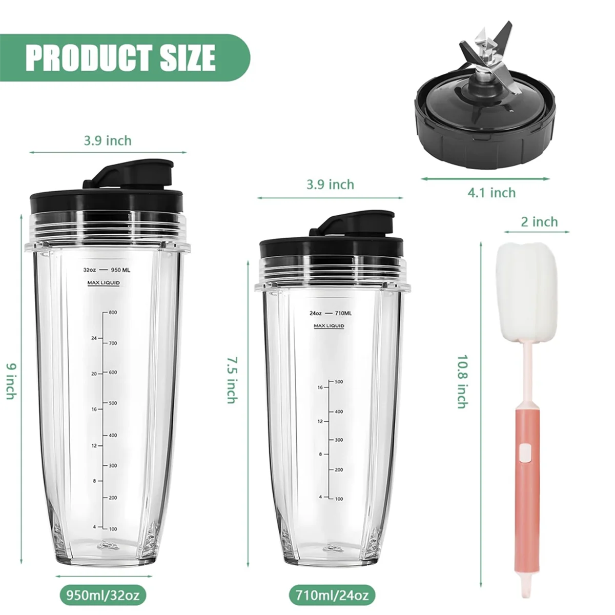 Lender Cups Replacement Compatible for Nutri Ninja Blenders