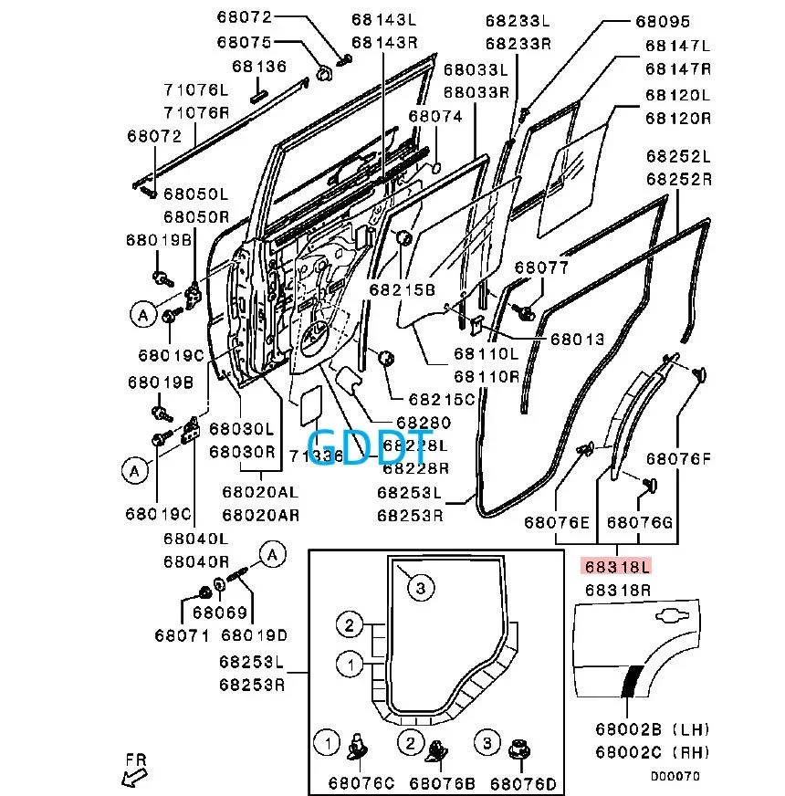 파제로 V70 용 문짝 고무, 몬테로 V90 용 도장 고무, 쇼군 V60, V80, MR473991 용 보호대 고무 날씨 도장, 1 개 또는 2 개