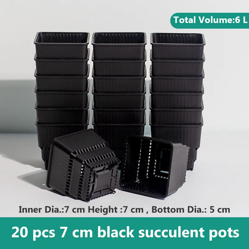Enocent Sukkulententöpfe Mit Wurzelkontrolle – 4 Stück, 7 Cm, Mit Ablauftablett, Für Kakteen & Zimmerpflanzen