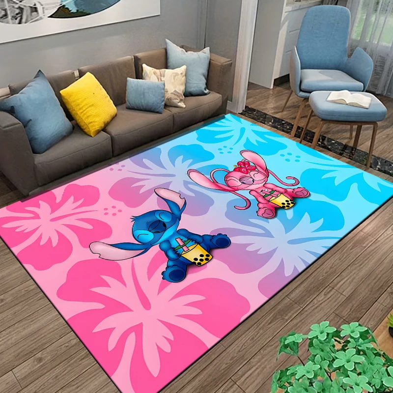 Disney Pattern Stitch Lilo Carpets Bedroom Play Mats Rug Bedroom Decor Carpet Livingroom Rug Crawl Mat Christmas Gift Hogar