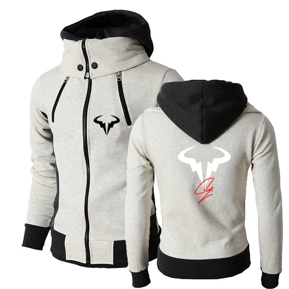 

Rafael Nadal 2024 Men Tennis Player New Print Spring Autumn Comfortable Fashion High Quality Double Zip Hoodies Solid Color Tops