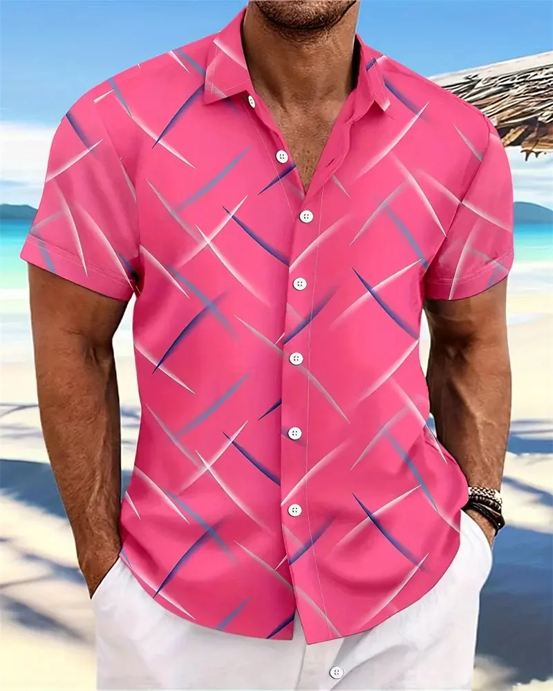 Men's Shirt Summer Hawaiian Shirt Outdoor Men's Clothing Soft and Comfortable Short Sleeve Shirt Extra Large Size XS-5XL 5