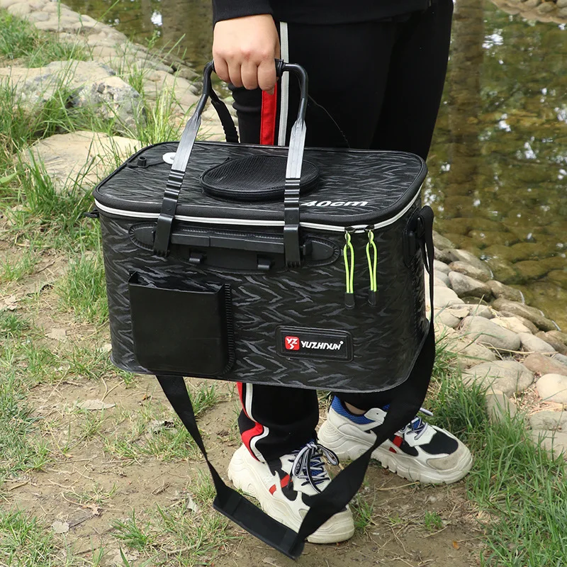 Foldable Fishing Bucket Thicker EVA Fish Tank Multi-Functional Fishes Storage Box Equipamentos Para Pesca E Camping