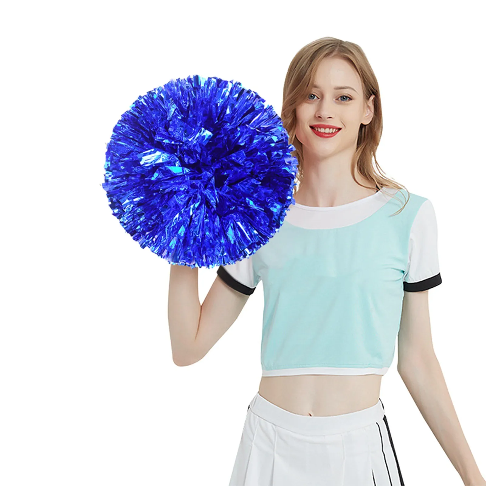 2pc Cheerleading Pompoms Solid Color Plus Thick Multicolor For Cheerleader Team Performance 30cm/11.8in Velvet Flower cheerleading pom poms